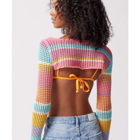 Urban Outfitters Open Knit Shrug Sweater - Picture 2 of 7